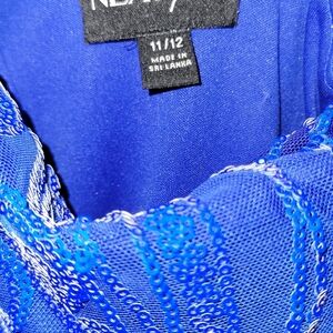 Elegant Blue Sequin Prom Dress